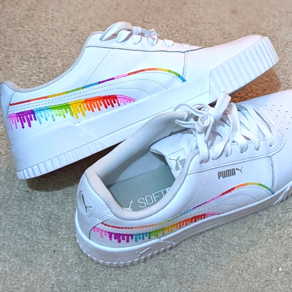 Hand painted Puma sneakers